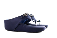 FitFlop Women's Rumba Beaded Toe-Post Sandals Navy